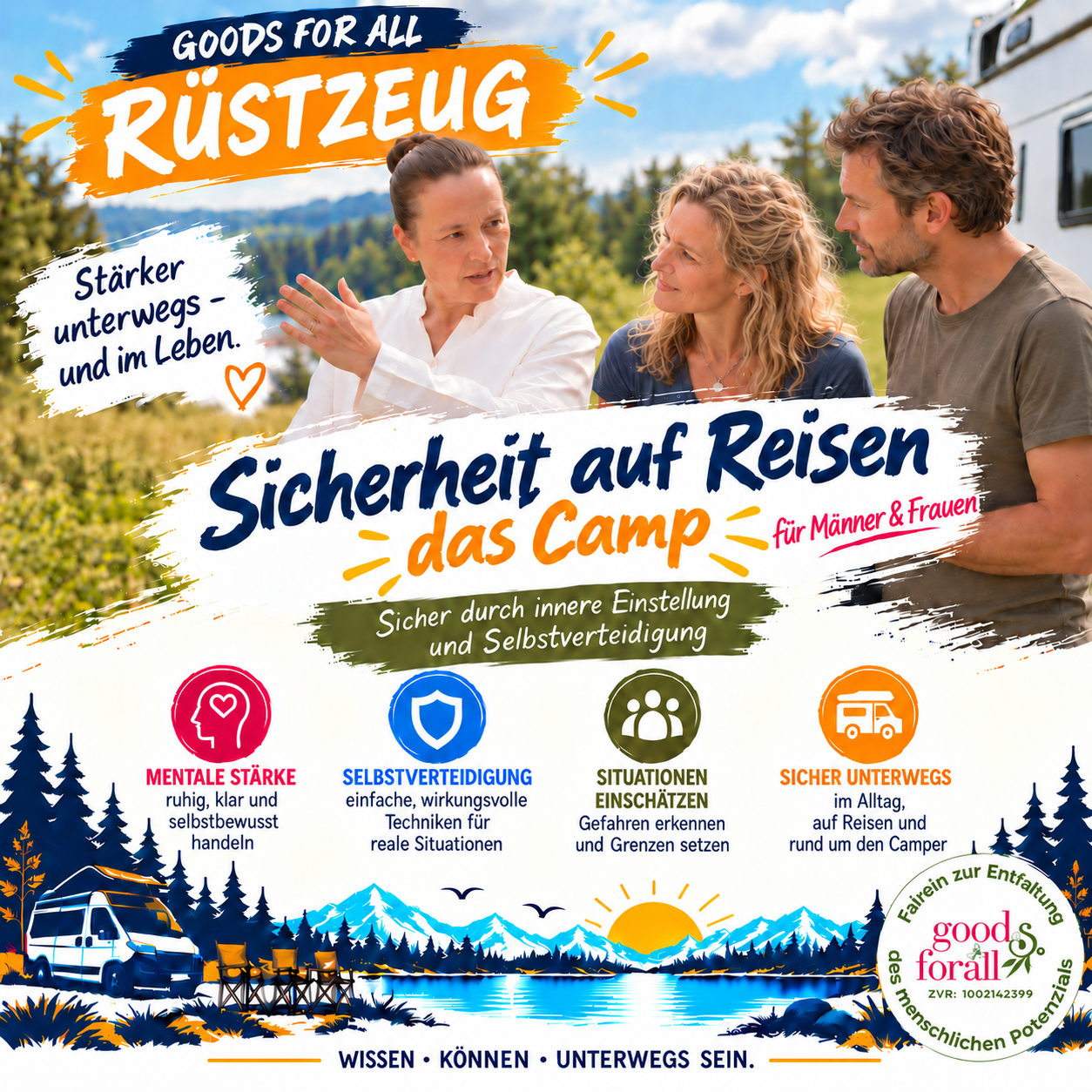 Sicherheit auf Reisen – das Camp für Männer & Frauen: Sicher durch innere Einstellung und Selbstverteidigung
